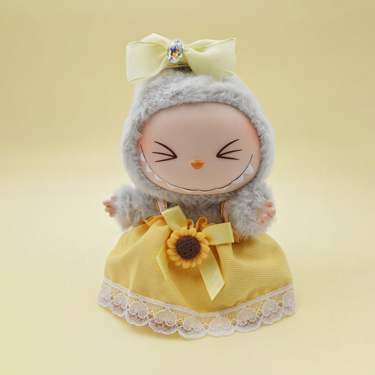 Labubu Fashion Clothes - Sunflower Dress 2-piece set (Skirt, Headpiece)