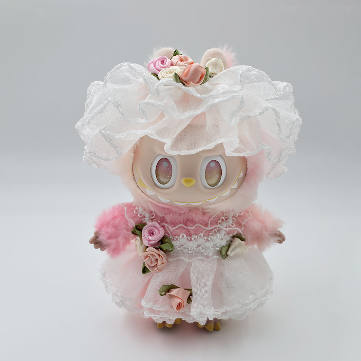 Labubu Fashion Clothes-Dream Flower Wedding Dress and Veil