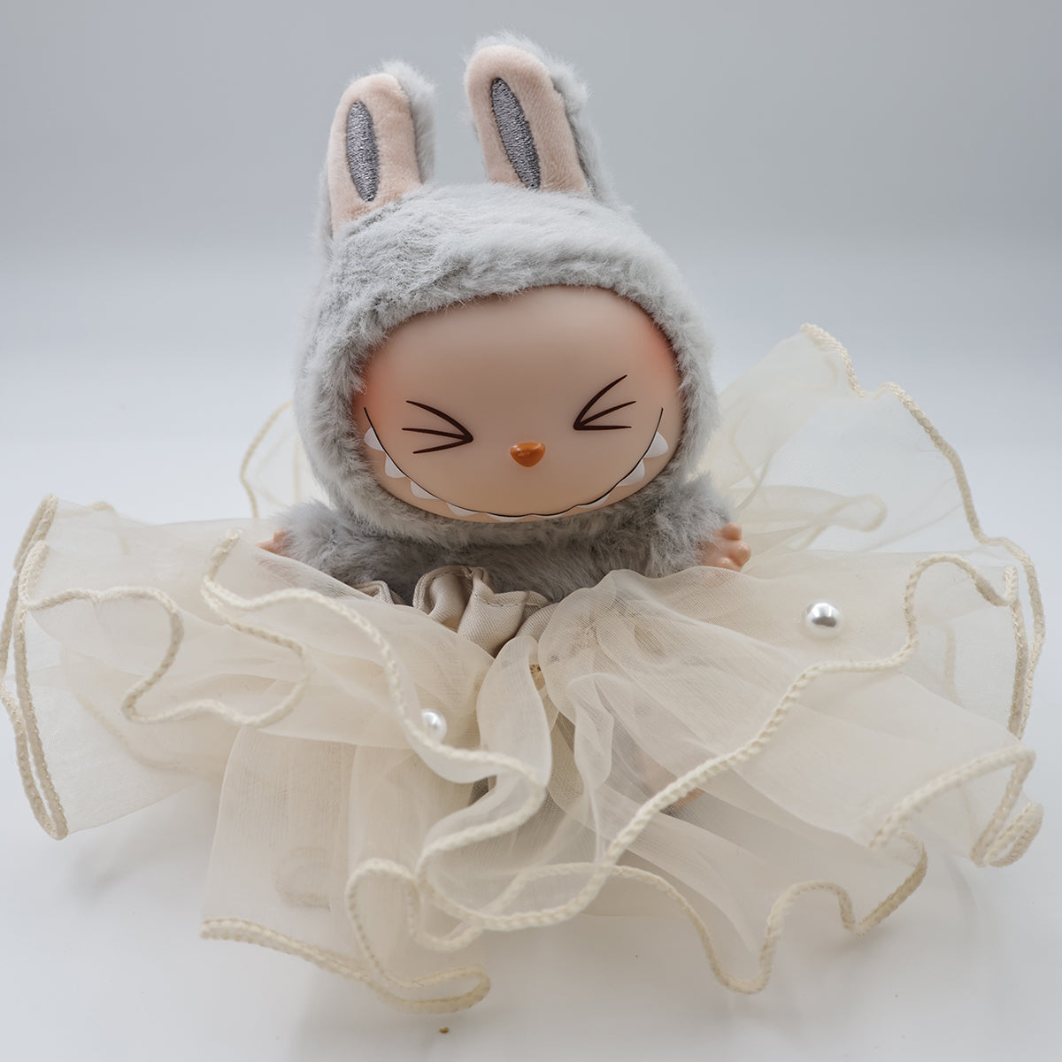 Labubu Fashion-Pearl Organza Dress