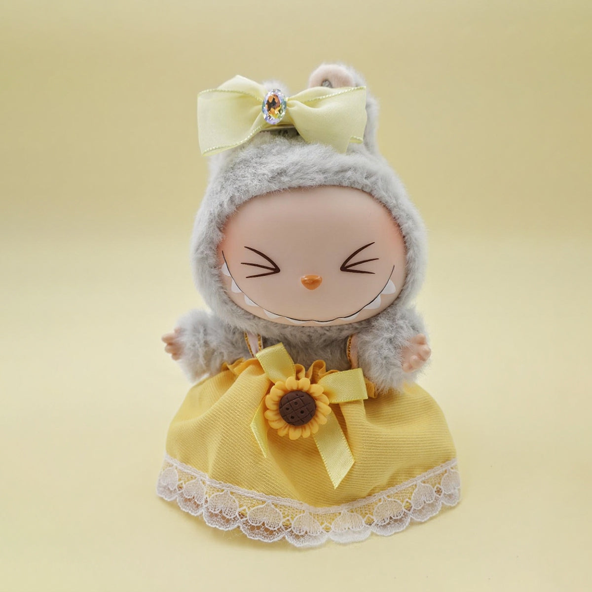 Labubu Fashion Clothes - Sunflower Dress 2-piece set (Skirt, Headpiece)