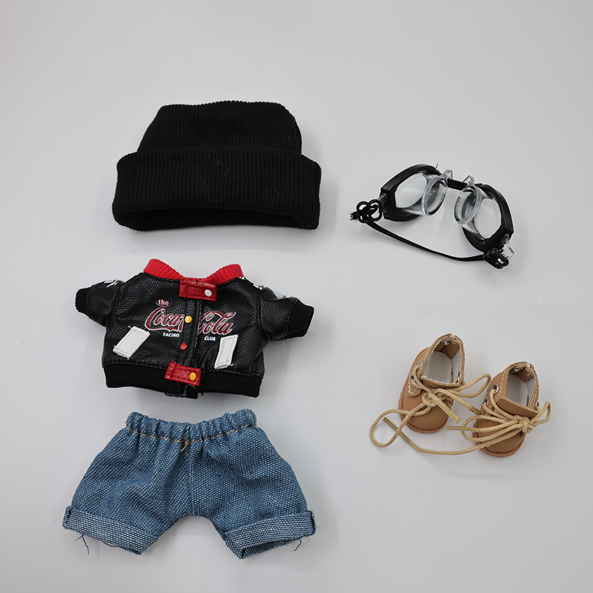 Labubu Fashion Cool Motorcycle Style Five-Piece Set