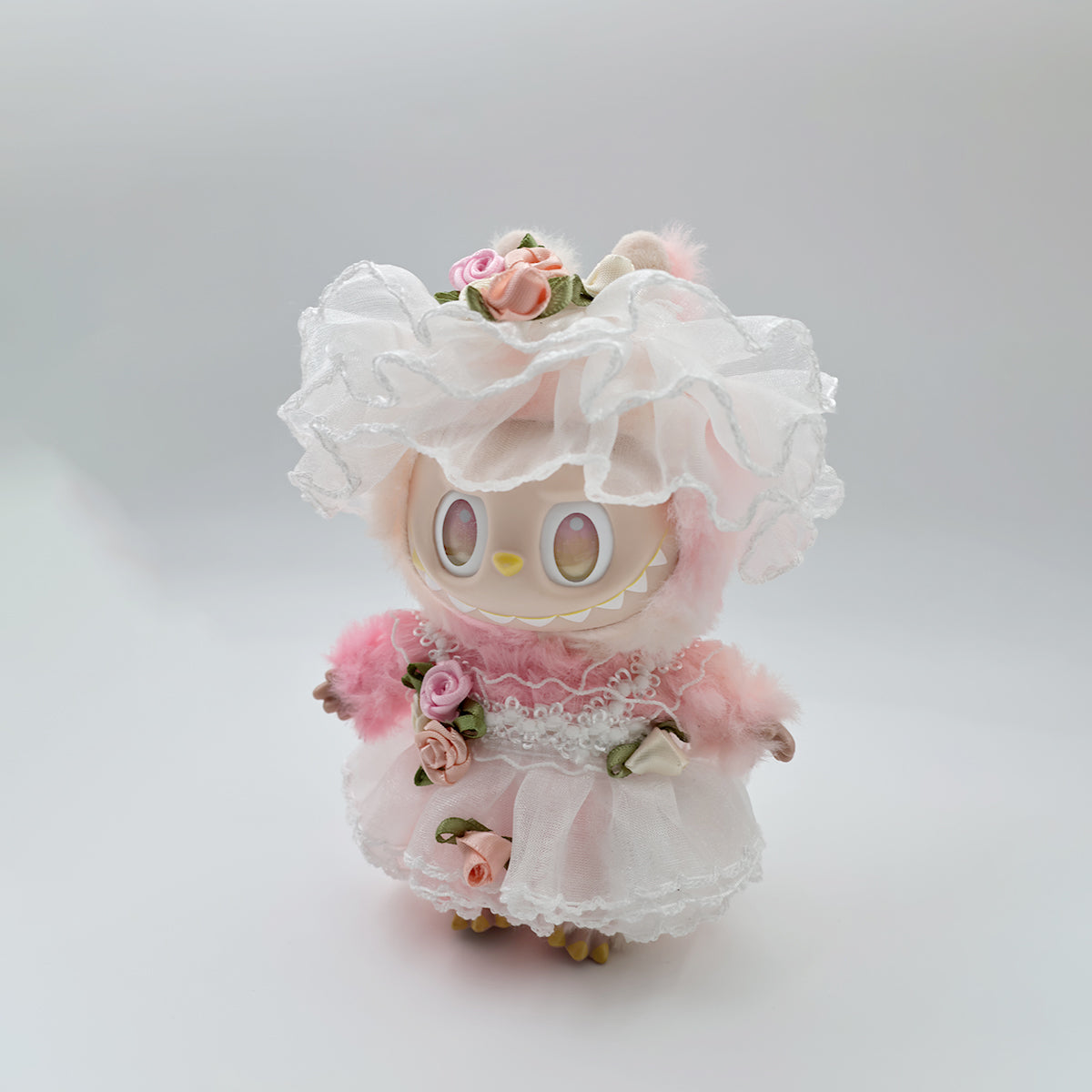 Labubu Fashion Clothes-Dream Flower Wedding Dress and Veil