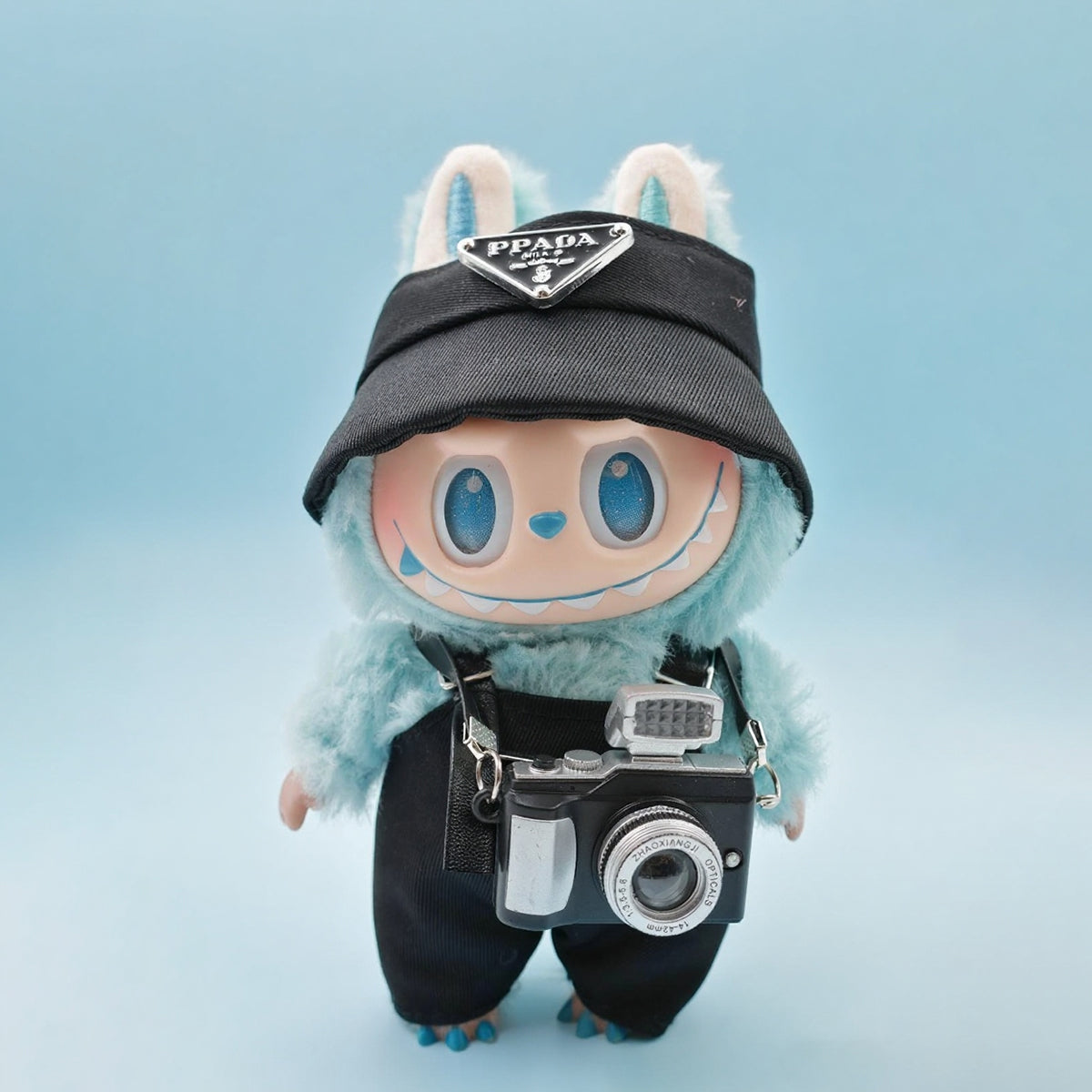 Labubu Fashion P-Haute 3-Piece Set (Clothes, Hat, and Camera Accessories)