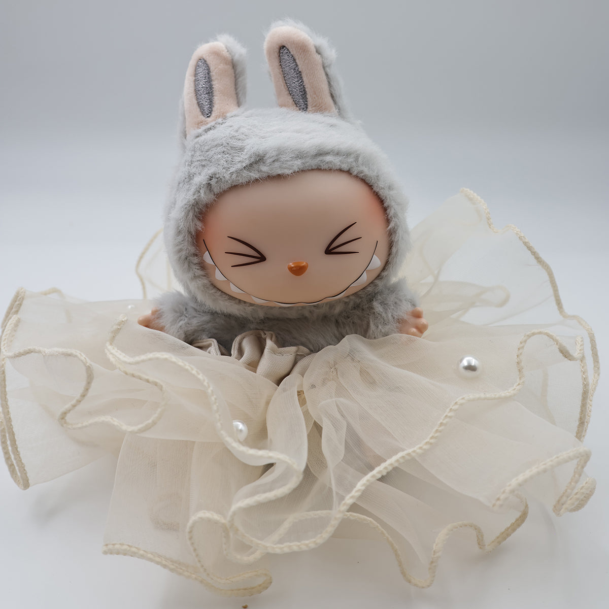 Labubu Fashion-Pearl Organza Dress