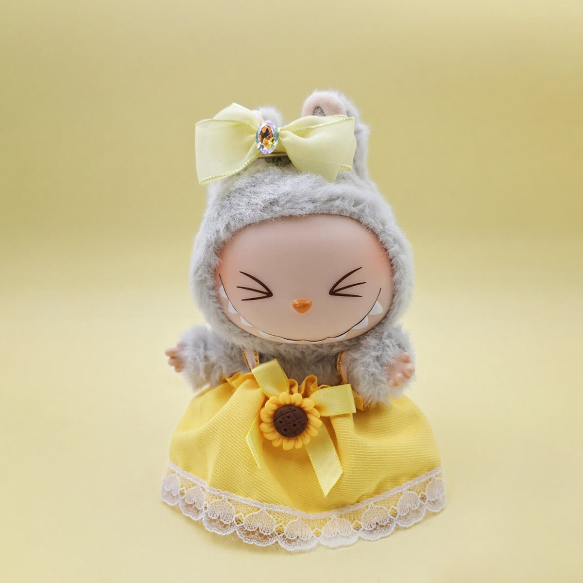 Labubu Fashion Clothes - Sunflower Dress 2-piece set (Skirt, Headpiece)