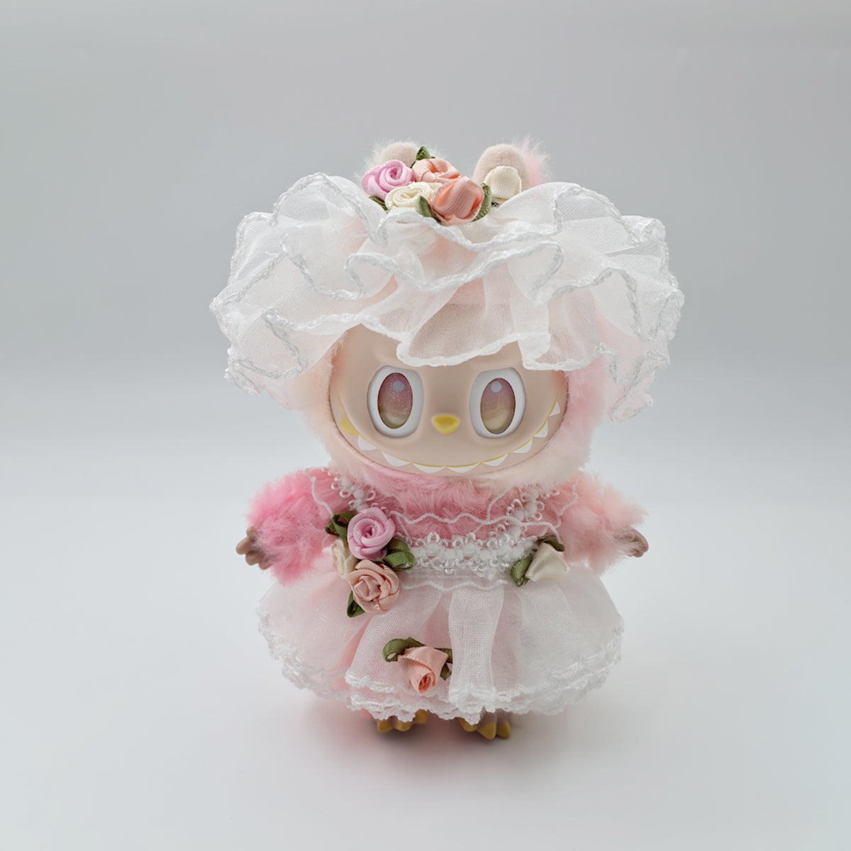Labubu Fashion Clothes-Dream Flower Wedding Dress and Veil