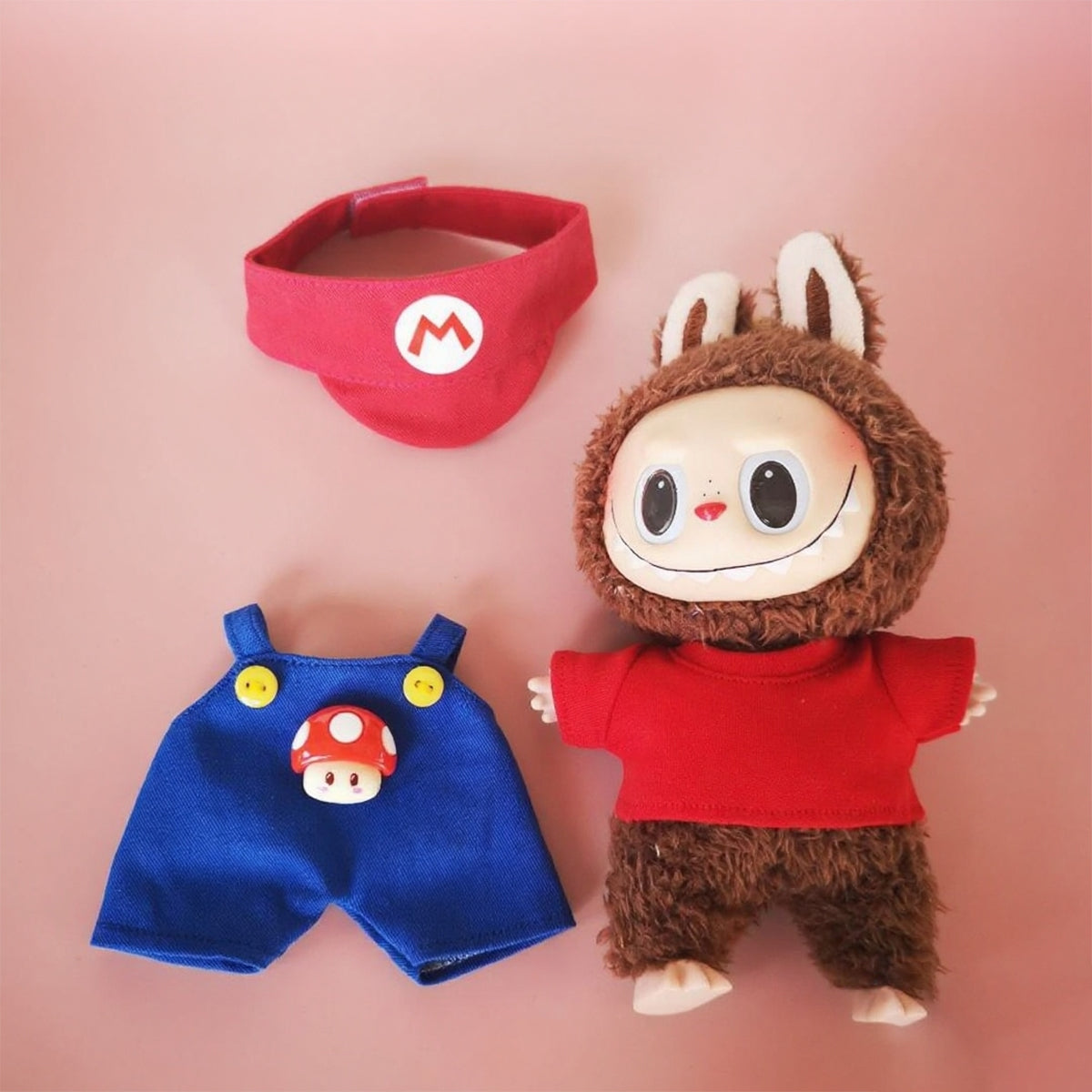 Labubu fashion clothes-"It's-a me, Mario'' theme clothing