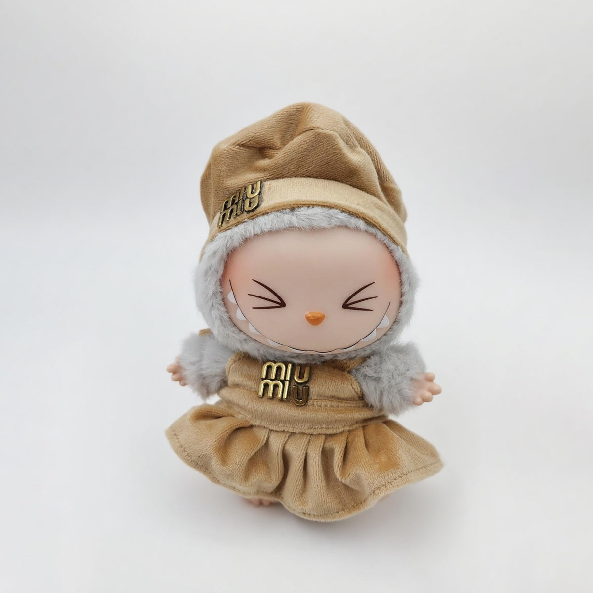 Labubu Fashion Miu-Haute Brown 2-piece Set (dress and hat)