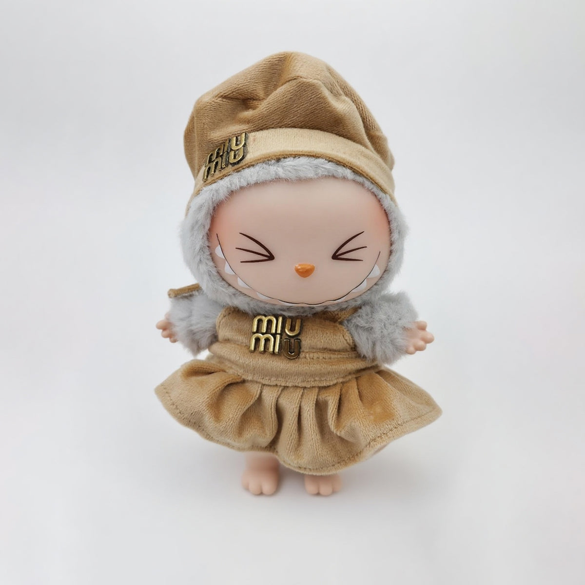 Labubu Fashion Miu-Haute Brown 2-piece Set (dress and hat)