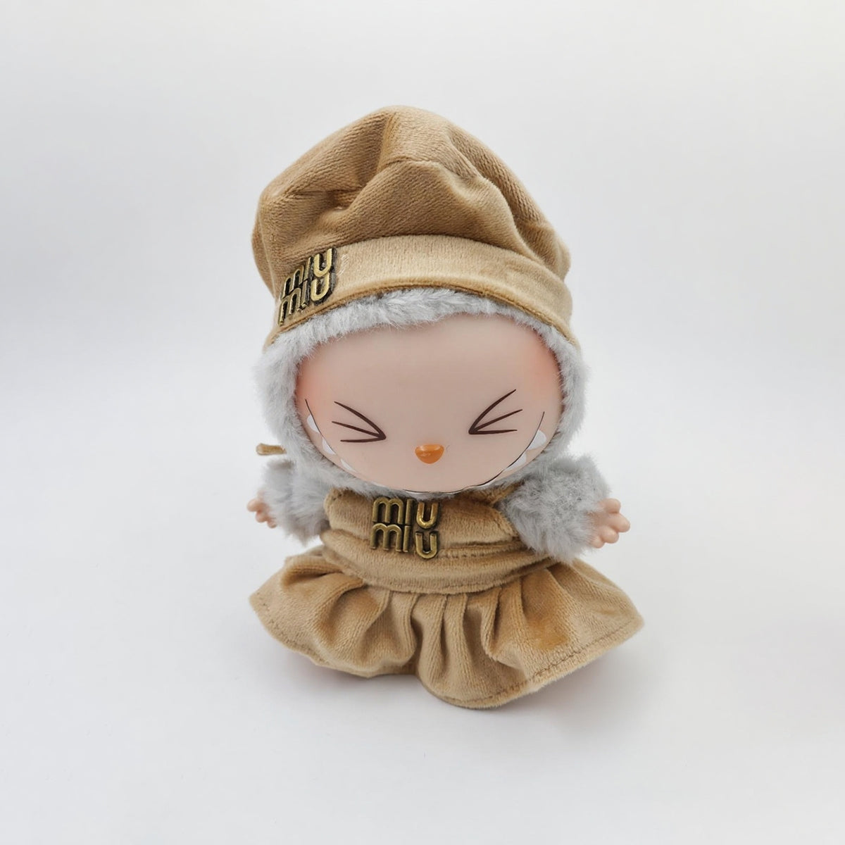 Labubu Fashion Miu-Haute Brown 2-piece Set (dress and hat)