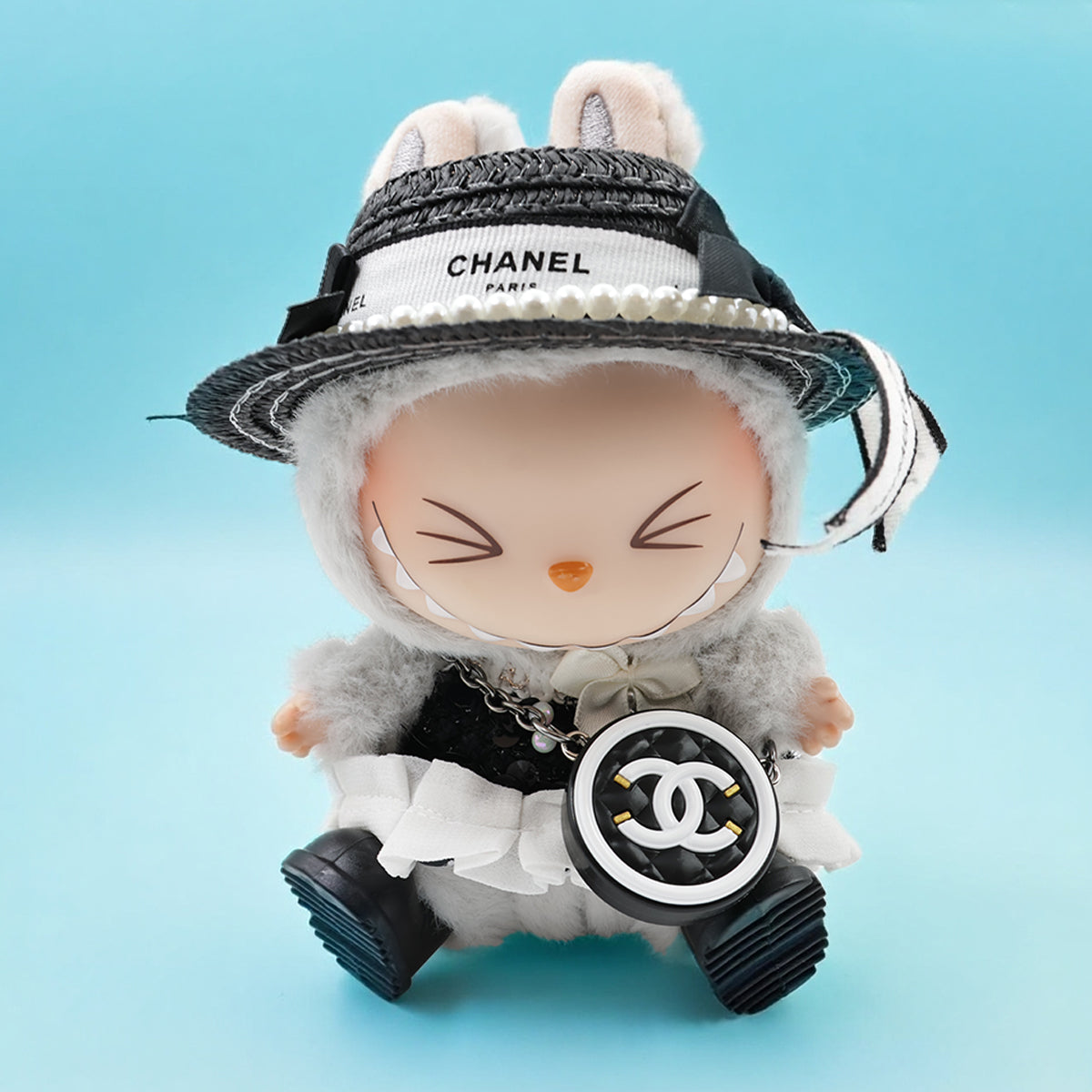 Labubu Fashion Chanel Style Premium Set (Clothing, Hat and Bag)