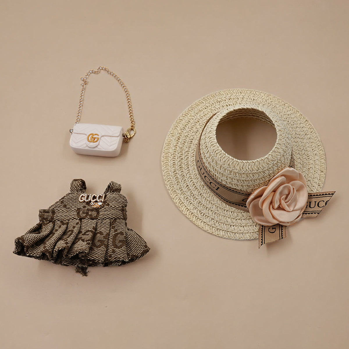Labubu Fashion GG Style-High-end Set (Clothing, Hat and Bag)