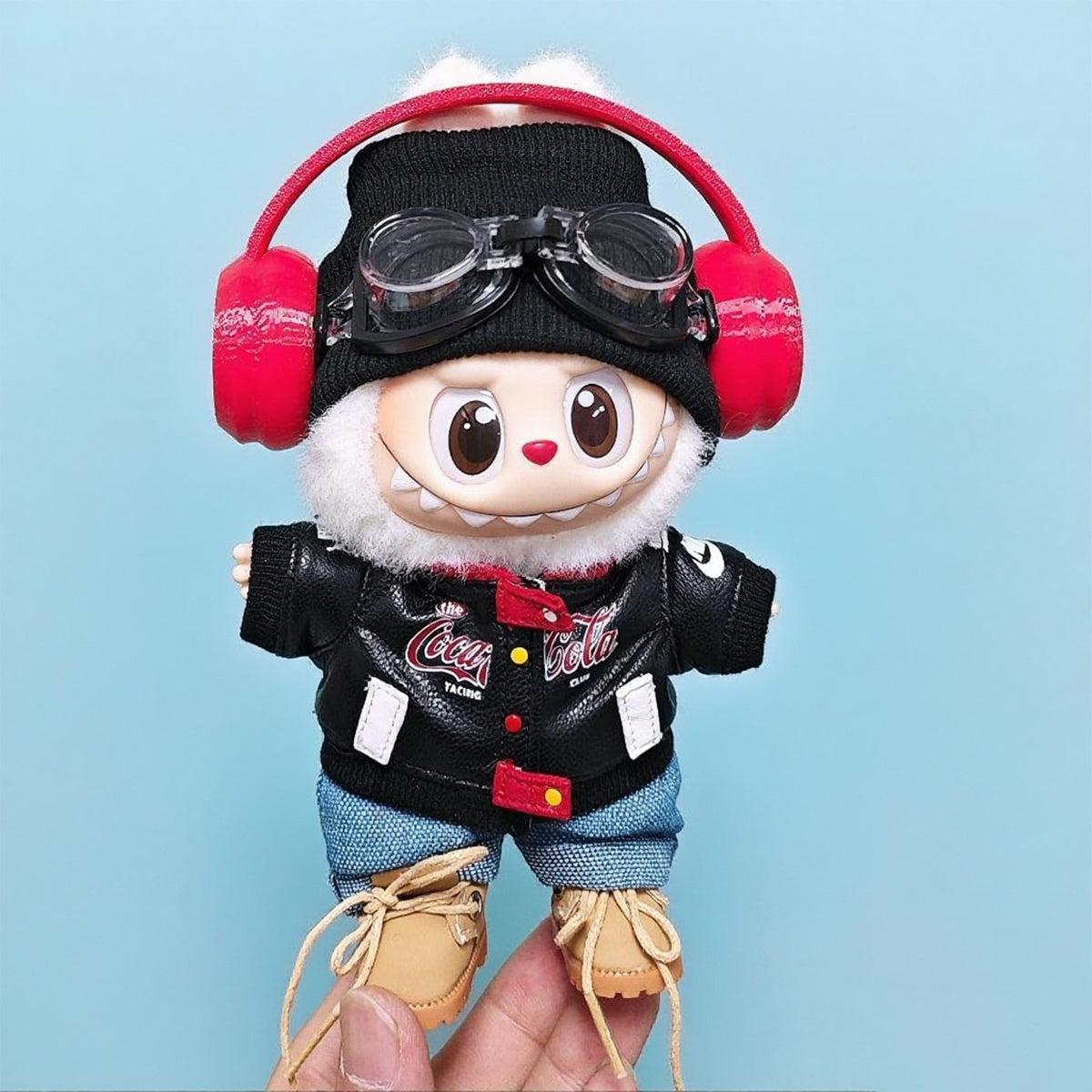 Labubu Fashion Cool Motorcycle Style Five-Piece Set